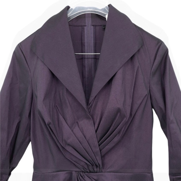 TADASHI SHOJI Metallic Shantung Wrap Peplum Top - Picture 4 of 9